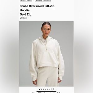 New with tags Lululemon gold zipper scuba hoodie